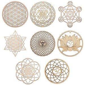 lehua 8 Paquets 14Cm Panneau Mural en Bois Fleur de Vie Forme Tapis de Tasse Bois Art Mural Bricolage Tapis de Tasse GéOméTrie de Fabrication Artisanale - Publicité lehua 8 Paquets 14Cm Panneau Mural en Bois Fleur de Vie Forme Tapis de Tasse Bois Art Mural Bricolage Tapis de Tasse GéOméTrie de Fabrication Artisanale - Publicité