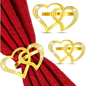 Acuiwer Ronds de serviette de Saint-Valentin dorés Lot de 6 porte-serviettes à boucles avec clips en forme de double cœur en strass pour Saint-Valentin, mariage, dîner, fête, bouquet, décorations de table - Publicité Acuiwer Ronds de serviette de Saint-Valentin dorés Lot de 6 porte-serviettes à boucles avec clips en forme de double cœur en strass pour Saint-Valentin, mariage, dîner, fête, bouquet, décorations de table - Publicité