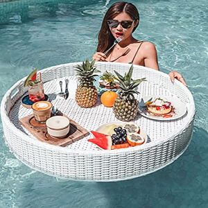 TAHALI Plateau Flottant Piscine Rotin, Flottant Rotin, Piscine Plateaux Flottants dans La Piscine pour Servir des Boissons, Un Brunch Et De La Nourriture sur l'eau,80 * 80 * 20-White - Publicité TAHALI Plateau Flottant Piscine Rotin, Flottant Rotin, Piscine Plateaux Flottants dans La Piscine pour Servir des Boissons, Un Brunch Et De La Nourriture sur l'eau,80 * 80 * 20-White - Publicité