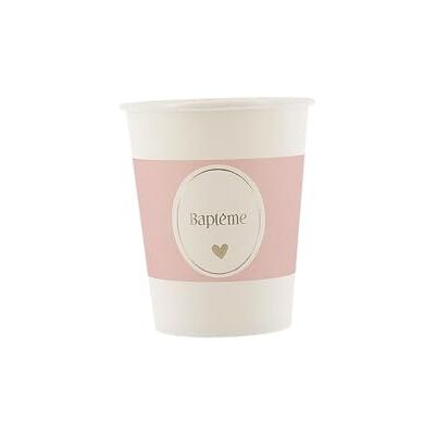 Artyfêtes Générique 8 GOBELETS CARTON BAPTÊME 25CL ROSE - Publicité Artyfêtes Générique 8 GOBELETS CARTON BAPTÊME 25CL ROSE - Publicité