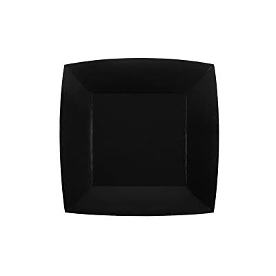 Santex 10 Assiettes Carton Bio CARRÉES 18CM Noir - Publicité Santex 10 Assiettes Carton Bio CARRÉES 18CM Noir - Publicité