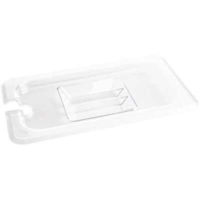 Vogue U254 en polycarbonate crantée Couvercle GN, 1/6 clair, - Publicité Vogue U254 en polycarbonate crantée Couvercle GN, 1/6 clair, - Publicité