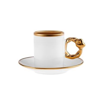 KARACA Lot de 12 tasses à café et soucoupes en porcelaine anglaise en forme de cœur 80 ml Motif cœur romantique Blanc - Publicité KARACA Lot de 12 tasses à café et soucoupes en porcelaine anglaise en forme de cœur 80 ml Motif cœur romantique Blanc - Publicité