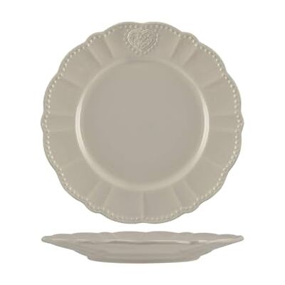 Assiette plate grise H&H - 26cm Gres - Publicité Assiette plate grise H&H - 26cm Gres - Publicité