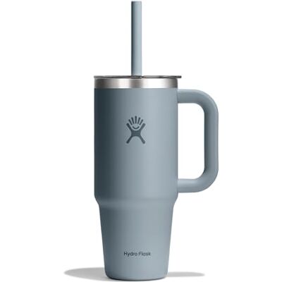 Hydro Flask – Travel Tumbler 710 ml (24 oz) Avec couvercle à paille transparent à pression – Acier inoxydable – Isolation sous vide double paroi – Résistant aux éclaboussures – Shale Gray - Publicité Hydro Flask – Travel Tumbler 710 ml (24 oz) Avec couvercle à paille transparent à pression – Acier inoxydable – Isolation sous vide double paroi – Résistant aux éclaboussures – Shale Gray - Publicité