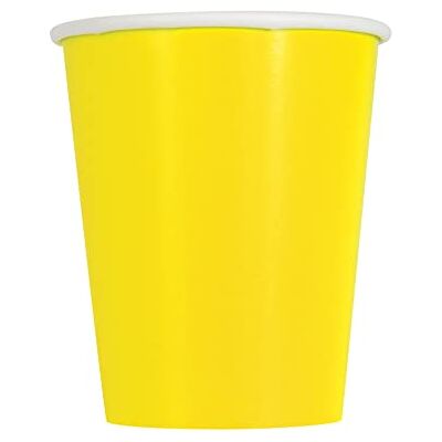 Unique - Simple Drink Gobelets en Carton-266 ML-Jaune Néon-Paquet de 14, 82149, Neon Yellow, Pack of 14 - Publicité Unique - Simple Drink Gobelets en Carton-266 ML-Jaune Néon-Paquet de 14, 82149, Neon Yellow, Pack of 14 - Publicité