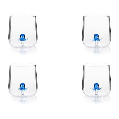 Excelsa Inside Lot de 4 verres en verre borosilicaté, décorés à la main avec des sujets intérieurs au verre, transparent, 450 ml (polype) - Publicité Excelsa Inside Lot de 4 verres en verre borosilicaté, décorés à la main avec des sujets intérieurs au verre, transparent, 450 ml (polype) - Publicité