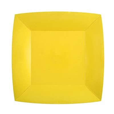 Santex Générique 10 ASSIETTES CARTON BIO CARRÉES 23CM JAUNE - Publicité Santex Générique 10 ASSIETTES CARTON BIO CARRÉES 23CM JAUNE - Publicité