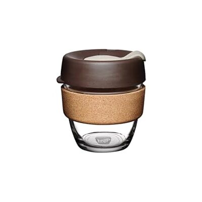 KeepCup Tasse à café réutilisable en Verre trempé et liège Naturel, S 227 ML, Amande - Publicité KeepCup Tasse à café réutilisable en Verre trempé et liège Naturel, S 227 ML, Amande - Publicité