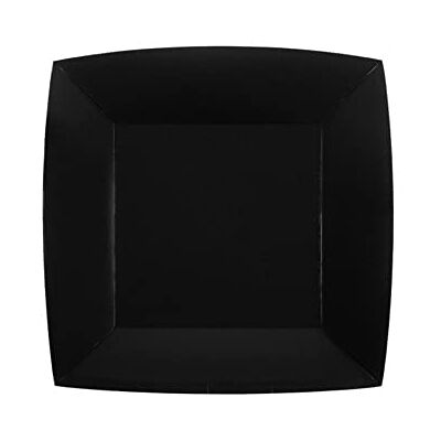 Santex 10 Assiettes Carton Bio CARRÉES 23CM Noir - Publicité Santex 10 Assiettes Carton Bio CARRÉES 23CM Noir - Publicité