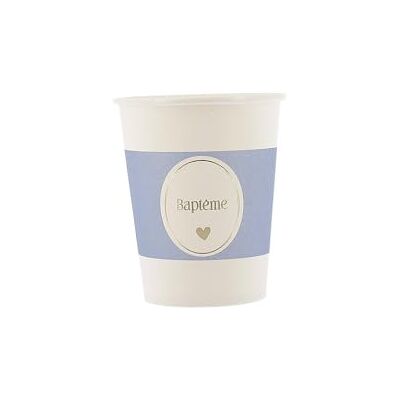 Artyfêtes Générique 8 GOBELETS CARTON BAPTÊME 25CL BLEU ORAGE - Publicité Artyfêtes Générique 8 GOBELETS CARTON BAPTÊME 25CL BLEU ORAGE - Publicité