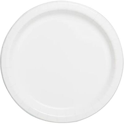 Unique Party- Assiettes en Carton Écologiques-18 cm-Couleur Blanche-Paquet de 8, 3104EU, White - Publicité Unique Party- Assiettes en Carton Écologiques-18 cm-Couleur Blanche-Paquet de 8, 3104EU, White - Publicité