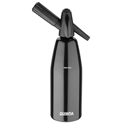 Olympia Siphon à Soda 1 Litre, Noir, Gazéifie les Boissons avec CO2 pour Préparer des Sodas, Compatible avec Cartouches CO2, CE341 - Publicité Olympia Siphon à Soda 1 Litre, Noir, Gazéifie les Boissons avec CO2 pour Préparer des Sodas, Compatible avec Cartouches CO2, CE341 - Publicité