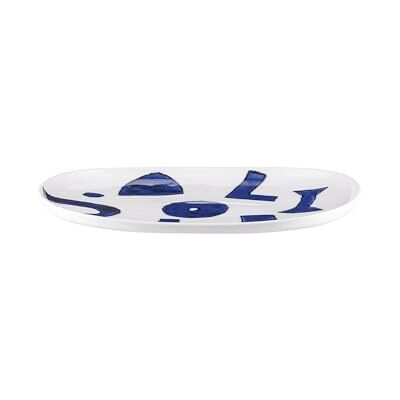 Alessi Itsumo Yunoki ware NF08/22 25 Plat de Service Ovale Design, Usage Quotidien, Esthétique Minimale, en Porcelaine Blanche avec Décor Samiro Yunoki - Publicité Alessi Itsumo Yunoki ware NF08/22 25 Plat de Service Ovale Design, Usage Quotidien, Esthétique Minimale, en Porcelaine Blanche avec Décor Samiro Yunoki - Publicité