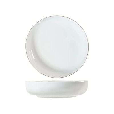 H&H Lot de 6 assiettes creuses pearl fil or 19 cm - Publicité H&H Lot de 6 assiettes creuses pearl fil or 19 cm - Publicité