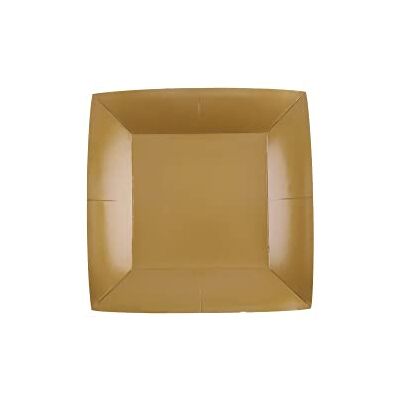 Santex 10 Assiettes Carton Bio CARRÉES 18CM Or - Publicité Santex 10 Assiettes Carton Bio CARRÉES 18CM Or - Publicité