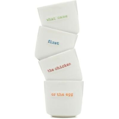Keith Brymer Jones Word Range Lot de 4 coquetiers - Publicité Keith Brymer Jones Word Range Lot de 4 coquetiers - Publicité