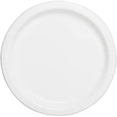 Unique Party- Assiettes en Carton Écologiques-23 cm-Couleur Blanche-Paquet de 16, 31056EU, White - Publicité Unique Party- Assiettes en Carton Écologiques-23 cm-Couleur Blanche-Paquet de 16, 31056EU, White - Publicité