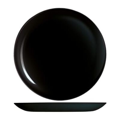 H&H premiere set 6 assiettes plates, verre, noir, 27cm - Publicité H&H premiere set 6 assiettes plates, verre, noir, 27cm - Publicité