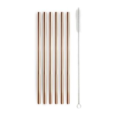 WD Lifestyle Lot de 6 Pailles en acier inox Ø8mm L21 cm Finition Cuivre Glossé - Publicité WD Lifestyle Lot de 6 Pailles en acier inox Ø8mm L21 cm Finition Cuivre Glossé - Publicité
