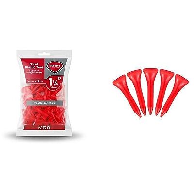 ND Sports Fitness Masters Lot de 50 Tees de Golf Unisexe en Plastique Rouge 3,2 cm - Publicité ND Sports Fitness Masters Lot de 50 Tees de Golf Unisexe en Plastique Rouge 3,2 cm - Publicité