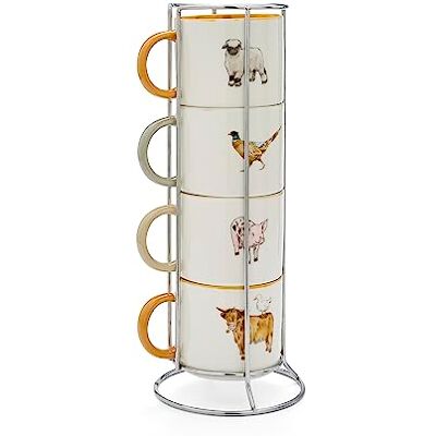 Cooksmart Lot de 4 tasses empilables Design britannique pour toutes les cuisines Tasses empilables pour cuisines modernes avec de jolis motifs – Buttercup Farm - Publicité Cooksmart Lot de 4 tasses empilables Design britannique pour toutes les cuisines Tasses empilables pour cuisines modernes avec de jolis motifs – Buttercup Farm - Publicité