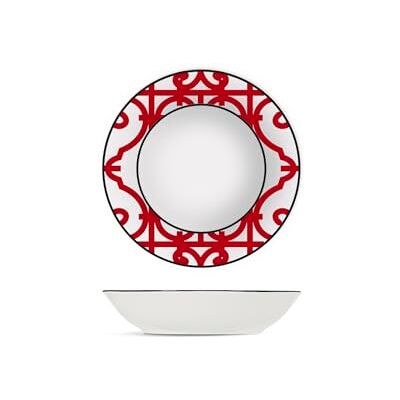 H&H by Bruno Barbieri, Collection Nomad Lot de 6 assiettes creuses Diamètre 20 cm, motif ethnique, bord noir, en porcelaine, lavables au lave-vaisselle et micro-ondes - Publicité H&H by Bruno Barbieri, Collection Nomad Lot de 6 assiettes creuses Diamètre 20 cm, motif ethnique, bord noir, en porcelaine, lavables au lave-vaisselle et micro-ondes - Publicité