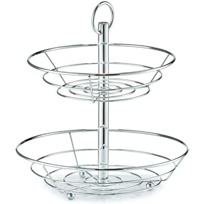 Zeller 27302 Plat à Fruits avec 2 Etages Métal Argent 26 x 26 x 29 cm - Publicité Zeller 27302 Plat à Fruits avec 2 Etages Métal Argent 26 x 26 x 29 cm - Publicité