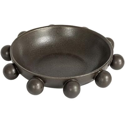 Bloomingville Bol en grès avec orbes et vernis réactif, noir, 24 cm - Publicité Bloomingville Bol en grès avec orbes et vernis réactif, noir, 24 cm - Publicité