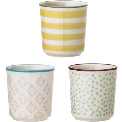 Bloomingville Patrizia Charmant Lot de 3 coquetiers en céramique – Couleurs Pastel Rose, Vert et Jaune - Publicité Bloomingville Patrizia Charmant Lot de 3 coquetiers en céramique – Couleurs Pastel Rose, Vert et Jaune - Publicité