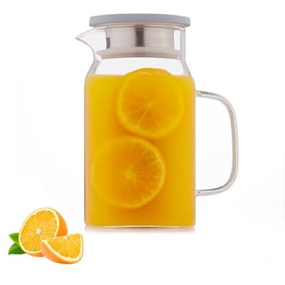 Kilner Carafe carrée en verre de 1,2 l Carafe en verre avec couvercle en acier inoxydable et joint en silicone Double système de versement pour infuser ou servir Élégante carafe d'eau pour - Publicité Kilner Carafe carrée en verre de 1,2 l Carafe en verre avec couvercle en acier inoxydable et joint en silicone Double système de versement pour infuser ou servir Élégante carafe d'eau pour - Publicité