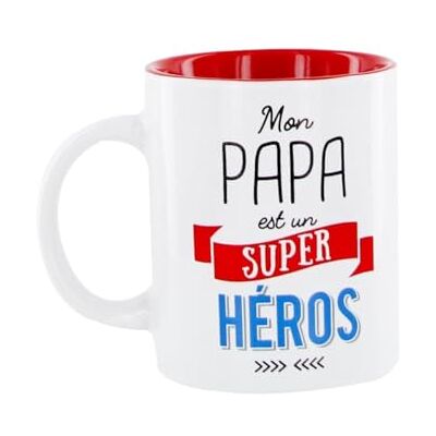 AltoBuy Mug 30 cl en céramique Blanc avec Message Papa est Un Super héros - Publicité AltoBuy Mug 30 cl en céramique Blanc avec Message Papa est Un Super héros - Publicité