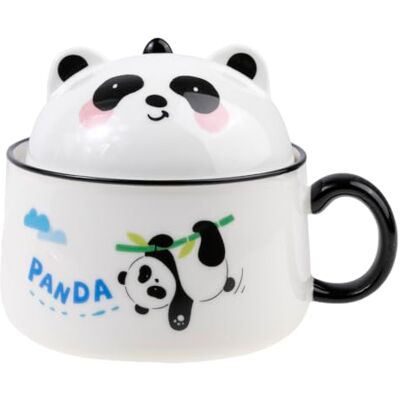 lachineuse Bol à Ramen Asiatique Panda Porcelaine 1020 ML Avec Couvercle & Couverts Bol Petit-Déjeuner, Soupe, Riz, Nouilles Instantanées Idée Cadeau Asiatique, Japon, Chine Colori Blanc - Publicité lachineuse Bol à Ramen Asiatique Panda Porcelaine 1020 ML Avec Couvercle & Couverts Bol Petit-Déjeuner, Soupe, Riz, Nouilles Instantanées Idée Cadeau Asiatique, Japon, Chine Colori Blanc - Publicité