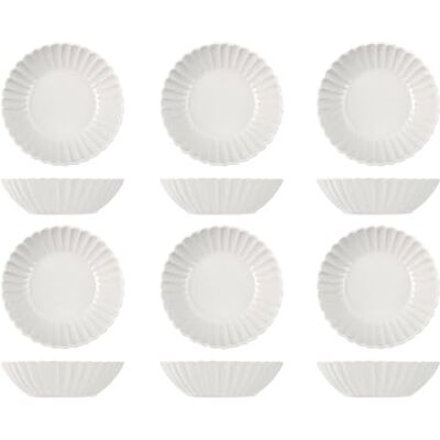 H&H Lot de 6 assiettes creuses lotus blanc 18 cm - Publicité H&H Lot de 6 assiettes creuses lotus blanc 18 cm - Publicité
