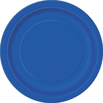 Unique Party- Assiettes en Carton Écologiques-18 cm-Couleur Bleu Roi-Paquet de 8, 31464EU, Royal Blue - Publicité Unique Party- Assiettes en Carton Écologiques-18 cm-Couleur Bleu Roi-Paquet de 8, 31464EU, Royal Blue - Publicité