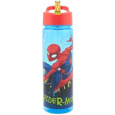 Marvel Spider-Man Bouteille d'eau réutilisable avec paille pour enfants 600 ml PP – Bleu et rouge – Produit officiel de Polar Gear – Plastique sans BPA et recyclable – Pour école, crèche, sport - Publicité Marvel Spider-Man Bouteille d'eau réutilisable avec paille pour enfants 600 ml PP – Bleu et rouge – Produit officiel de Polar Gear – Plastique sans BPA et recyclable – Pour école, crèche, sport - Publicité