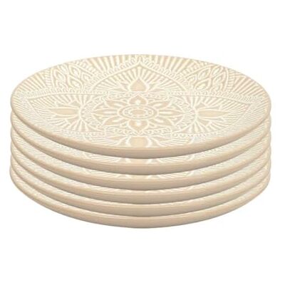 AltoBuy Set de 6 Assiettes à Dessert en céramique Beige Motif Mandala (Ø19,5 cm) AKKA - Publicité AltoBuy Set de 6 Assiettes à Dessert en céramique Beige Motif Mandala (Ø19,5 cm) AKKA - Publicité