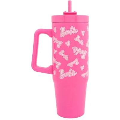 Barbie Polar Gear Gobelet isotherme à double paroi en acier inoxydable avec paille et couvercle Produit officiel de Polar Gear 900 ml - Publicité Barbie Polar Gear Gobelet isotherme à double paroi en acier inoxydable avec paille et couvercle Produit officiel de Polar Gear 900 ml - Publicité