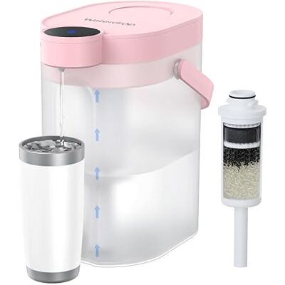 Waterdrop FreshTaste 𝐀𝐝𝐨𝐮𝐜𝐢𝐫 𝐥'𝐄𝐚𝐮 Carafe Filtrante Électrique, Distributeur de Filtre à Eau Instantané 4L pour Réfrigérateur, Réduit Chlore, Plomb, Cuivre, Purifie, Rose (Filtre: WD-EWFS) - Publicité Waterdrop FreshTaste 𝐀𝐝𝐨𝐮𝐜𝐢𝐫 𝐥'𝐄𝐚𝐮 Carafe Filtrante Électrique, Distributeur de Filtre à Eau Instantané 4L pour Réfrigérateur, Réduit Chlore, Plomb, Cuivre, Purifie, Rose (Filtre: WD-EWFS) - Publicité