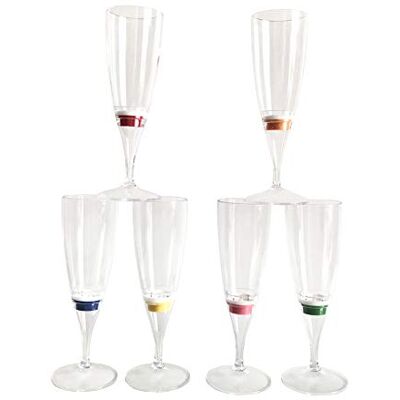 DPWELL Lot de 6 flûtes à champagne Display Promotion avec lumière LED activée par liquide - Publicité DPWELL Lot de 6 flûtes à champagne Display Promotion avec lumière LED activée par liquide - Publicité