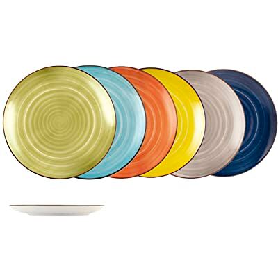 H&H Caribe Lot de 12 assiettes à fruits en Stoneware, 20 cm, couleurs assorties, table colorée - Publicité H&H Caribe Lot de 12 assiettes à fruits en Stoneware, 20 cm, couleurs assorties, table colorée - Publicité