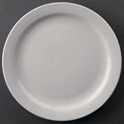 Olympia Assiette Athena à bord étroit (Lot de 12), petite assiette plate à bord étroit 22,6 cm, blanc, porcelaine super vitrifiée, passe au micro ondes, certifié BS4034 pour un usage hôtelier, CF363 - Publicité Olympia Assiette Athena à bord étroit (Lot de 12), petite assiette plate à bord étroit 22,6 cm, blanc, porcelaine super vitrifiée, passe au micro ondes, certifié BS4034 pour un usage hôtelier, CF363 - Publicité