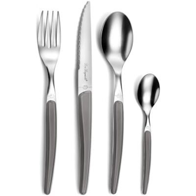 Lou Laguiole Ménagère 24 couverts de table pour 6 personnes Montana Acier inoxydable 18/0, Finition Brillante Gris - Publicité Lou Laguiole Ménagère 24 couverts de table pour 6 personnes Montana Acier inoxydable 18/0, Finition Brillante Gris - Publicité