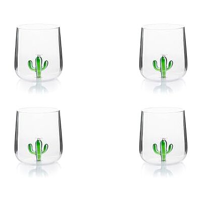 Excelsa Inside Lot de 4 verres en verre borosilicaté, décorés à la main avec des sujets intérieurs au verre, transparent, 450 ml (Cactus) - Publicité Excelsa Inside Lot de 4 verres en verre borosilicaté, décorés à la main avec des sujets intérieurs au verre, transparent, 450 ml (Cactus) - Publicité