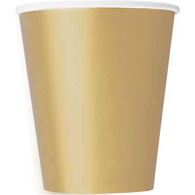 Unique 3326EU Gobelets en Carton sans Plastique 266ml Couleur Or Paquet de 8 (Lot de 1) - Publicité Unique 3326EU Gobelets en Carton sans Plastique 266ml Couleur Or Paquet de 8 (Lot de 1) - Publicité