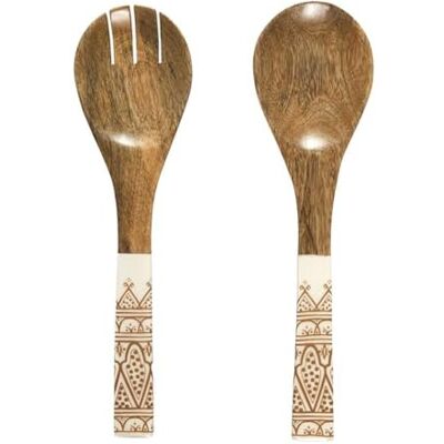 AltoBuy Couverts à salade en bois de manguier avec motif mandala brun MANGO - Publicité AltoBuy Couverts à salade en bois de manguier avec motif mandala brun MANGO - Publicité
