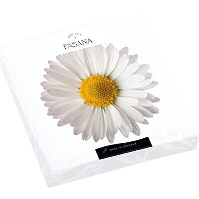 Fasana Lot de 20 grandes serviettes de table Motif fleurs de marguerite Décoration de table 33 x 33 cm Motif fleurs Pour printemps, été - Publicité Fasana Lot de 20 grandes serviettes de table Motif fleurs de marguerite Décoration de table 33 x 33 cm Motif fleurs Pour printemps, été - Publicité