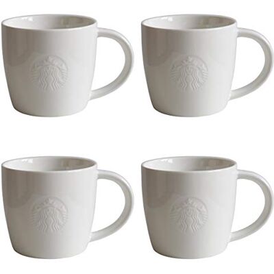 STARBUCKS Série Fore Here Lot de 2 Verres à Pied Blanc 4 Short/8oz/227ml - Publicité STARBUCKS Série Fore Here Lot de 2 Verres à Pied Blanc 4 Short/8oz/227ml - Publicité