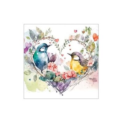 Ambiente Lot de 20 serviettes en papier « Loving Birds » Décoration de table vintage avec motif Pour fête ou découpage 33 x 33 cm - Publicité Ambiente Lot de 20 serviettes en papier « Loving Birds » Décoration de table vintage avec motif Pour fête ou découpage 33 x 33 cm - Publicité