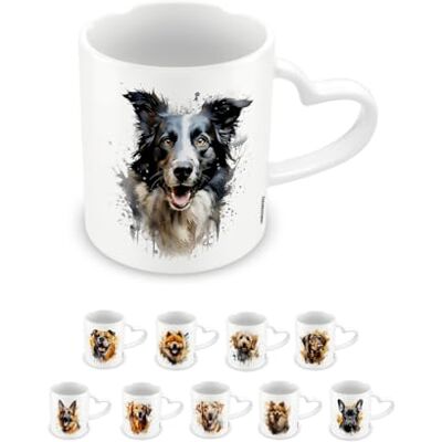 Pyramid , Mug Border Collie en céramique, tasse à café et chocolat chaud, poignée en forme de cœur, collection Love My Dog, 315 ml, taille unique, blanc - Publicité Pyramid , Mug Border Collie en céramique, tasse à café et chocolat chaud, poignée en forme de cœur, collection Love My Dog, 315 ml, taille unique, blanc - Publicité